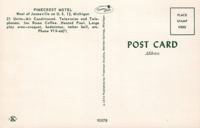 Pinecrest Motel (Americas Best Value Inn) - Old Postcard (newer photo)